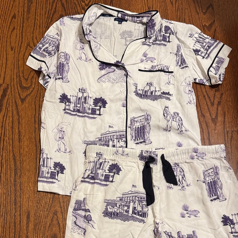 Katie Kime purple and white Fort Worth Pajamas